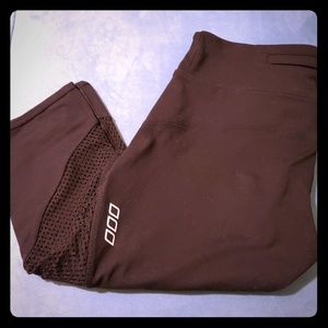 Lorna Jane Black Laser Cut Side Detail Capri